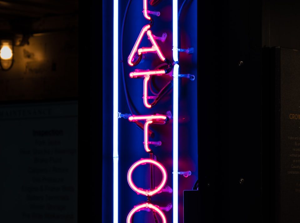 Tattoo neon signage